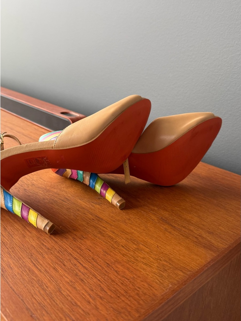 Nine West Multicolor Stripe Heeled Sandals - Picture 5 of 9